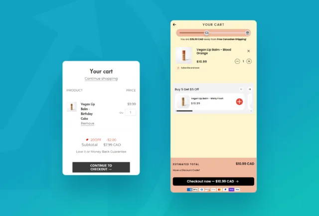 Shopify Cart transformation by Flex Upsell Cart