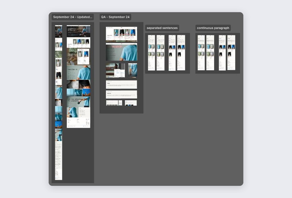 The ..see Figma file: homepage, product pages and QA rounds