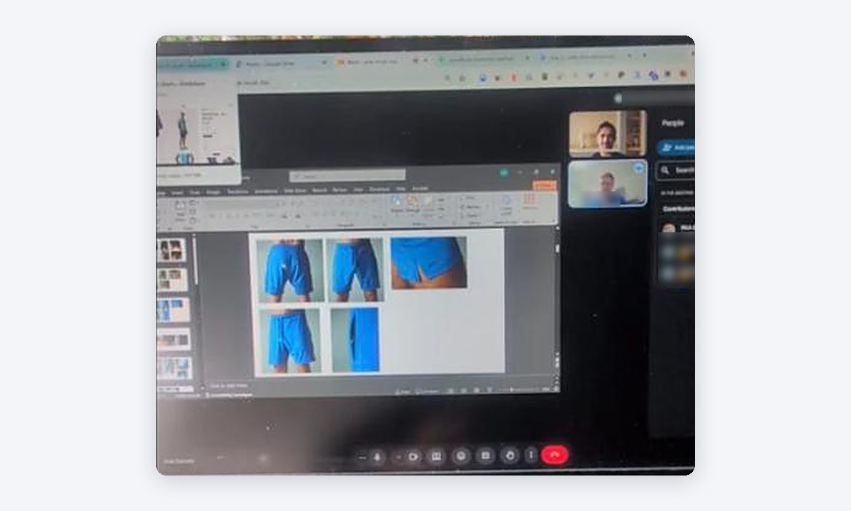 Google Meet call with Michael from ..see going over the product photos